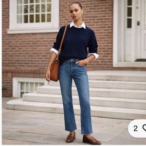 Madewell Mid Rise Kick Out Jeans Size 25 petite Medium Wash Stretch Denim